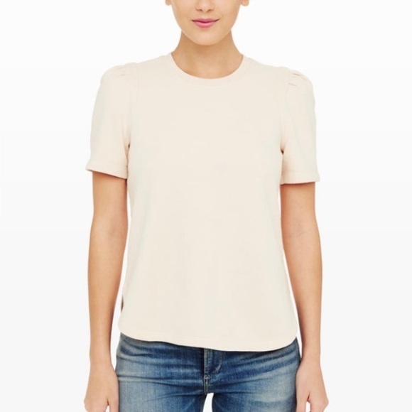 Club Monaco Cream Dieorna Princess Short Sleeve Terry Top Size Medium - Picture 1 of 11